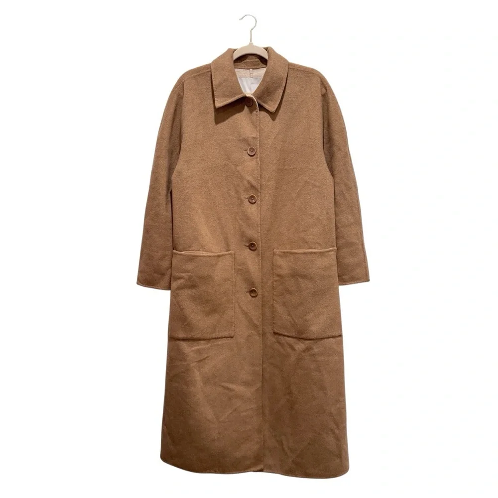 NWT Proenza Schouler White Label Reversible Double Face Coat Wool Tan Ivory Sz M - Picture 5 of 16